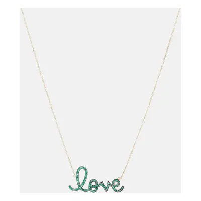 Sydney Evan Collier Medium Love en or jaune 14 ct et diamants