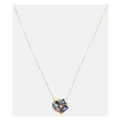 Suzanne Kalan Collier Blossom en or jaune 14 cts à diamants