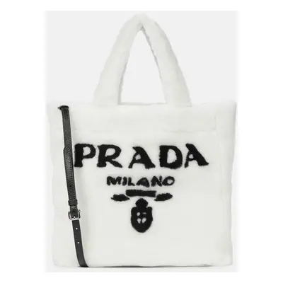 Prada Cabas à logo en shearling