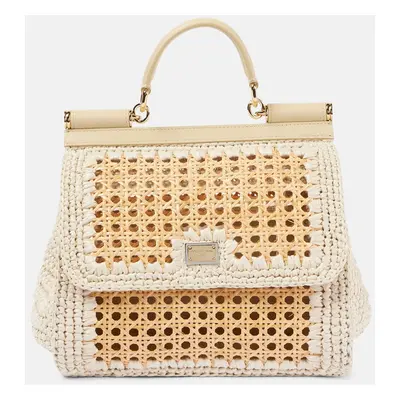 Dolce & Gabbana Sac Sicily Medium en crochet et cuir