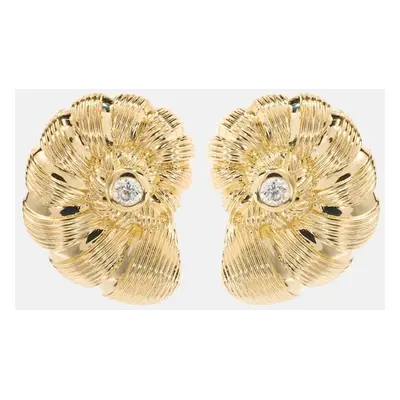 Sydney Evan Boucles d'oreilles Large Nautilus Shell en or 14 ct et diamants