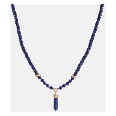 Sydney Evan Collier en or 14 ct, perles diamants et lapis