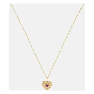 Sydney Evan Collier chaîne Fluted Heart en or 14 ct et rubis