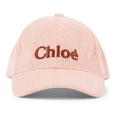 Chloé Kids Casquette en velours côtelé à logo