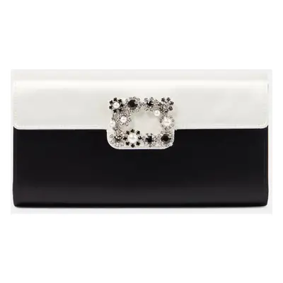 Roger Vivier Pochette Flower Strass en satin