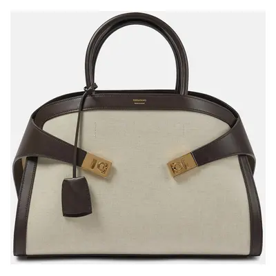 Ferragamo Sac Hug Medium en toile et cuir