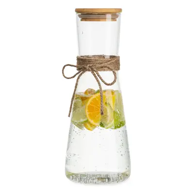 Klarstein Carafe de verre avec couvercle en bambou Verre borosilicaté résistant a la chaleur