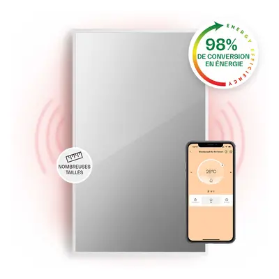 Klarstein La Palma smart Radiateur en convecteur infrarouge 120x60cm 1000W miroir