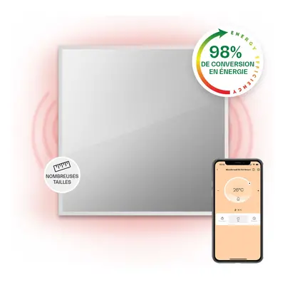 Klarstein La Palma smart Radiateur en convecteur infrarouge 60x60cm 500W façade miroir