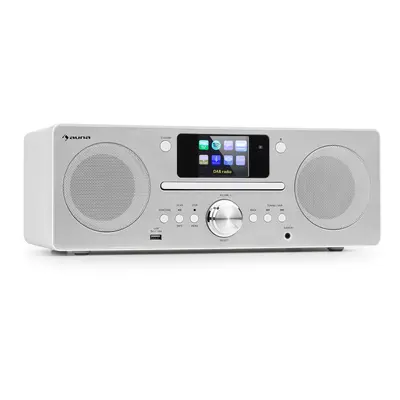 Auna Harvard chaîne compacte radio Internet/DAB+ et FM lecteur CD Bluetooth blanche