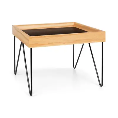 Besoa Big Lyon table basse mélaminé / MDF avec structure en acier plaqué chene noir