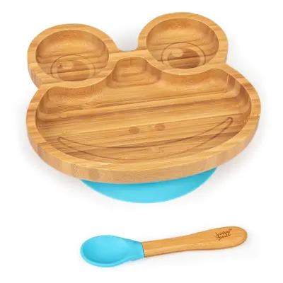 Klarstein Vaisselle pour enfants assiette en bambou, cuillere ml et ventouse x cm