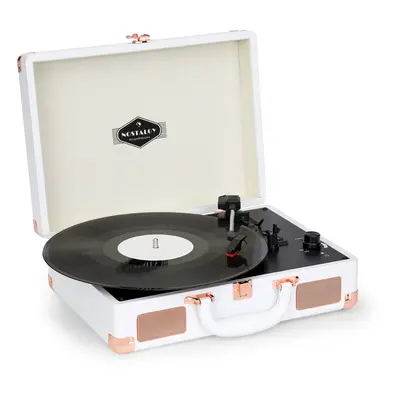 Nostalgy by auna Peggy Sue Platine vinyle rétro LP USB AUX - blanc