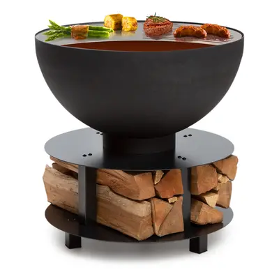 Blumfeldt Savage 2.0 Barbecue a foyer rond O : cm Base stable Rangement du bois