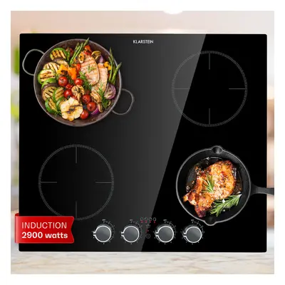 Klarstein Kochheld plaque a induction double 6000W réglage avec bouton rotatif verre noire