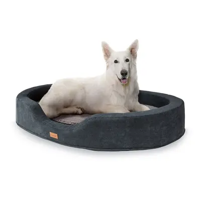 Brunolie Lotte Lit pour chien coussin lavable orthopédique antidérapant respirant mousse a mémoi