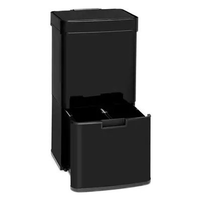 Klarstein Touchless Black Stainless Steel poubelle avec capteur 72L noire