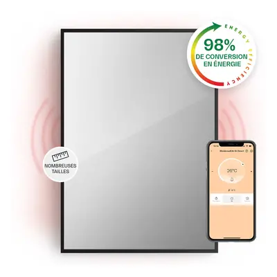 Klarstein La Palma smart Radiateur en convecteur infrarouge 85x60cm 750W façade miroir