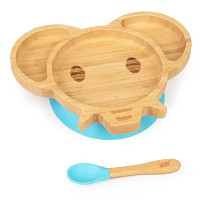 Klarstein Vaisselle pour enfants assiette en bambou, cuillere ml et ventouse x cm