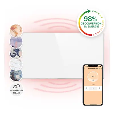 Klarstein Wonderwall Smart radiateur infrarouge x cm contrôle par application W Minuteur hebdoma