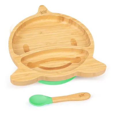 Klarstein Vaisselle pour enfants assiette en bambou, cuillere ml et ventouse x cm