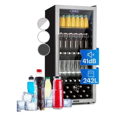 Klarstein Beersafe 7XL Réfrigérateur litres clayettes Porte en verre panoramique Acier inoxydabl