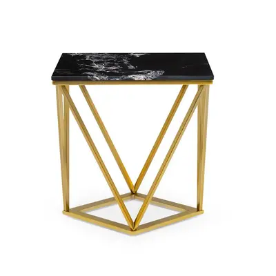 Besoa Black Onyx Il Table basse x x cm (LxHxP) marbre or / noir