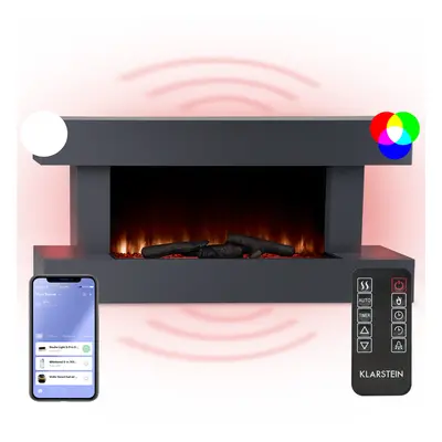 Klarstein Studio Light & Fire Cheminée smart 1000/2000W MDF Commande WiFi