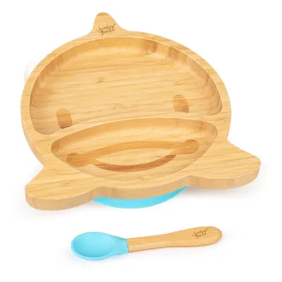 Klarstein Vaisselle pour enfants assiette en bambou, cuillere ml et ventouse x cm