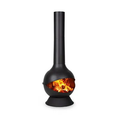 Blumfeldt Knight on Fire Poele a bois de jardin design cheminée - inox noir