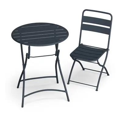 Blumfeldt Set de jardin RetroChic | table + chaises | cm | pliante | thermolaquée | résistant au