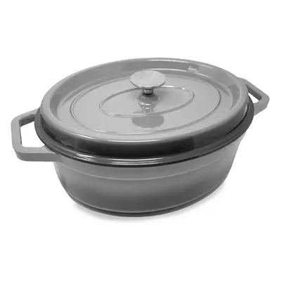 Klarstein Podolica sauteuse 5,5 litres Casserole en fonte émaillée ovale deux poignées