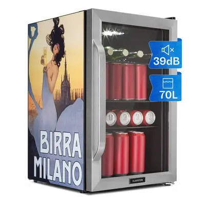 Klarstein Beersafe Birra Milano Edition Réfrigérateur litres clayettes Porte vitrée panoramique 