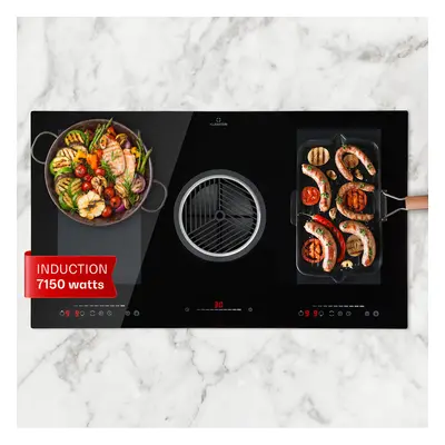 Klarstein Full House 3.0 Down Air System cuisiniere a induction + hotte aspirante DownAir m3/h A