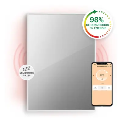 Klarstein La Palma smart Radiateur en convecteur infrarouge 85x60cm 750W façade miroir