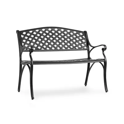 Blumfeldt Pozzilli BL Banc de jardin places fonte d'aluminium - noir