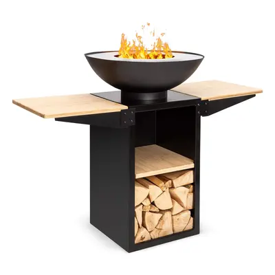 Blumfeldt Braséro Savage 2.0 Tall avec barbecue et tables d'appoint en bambou Protection contre 