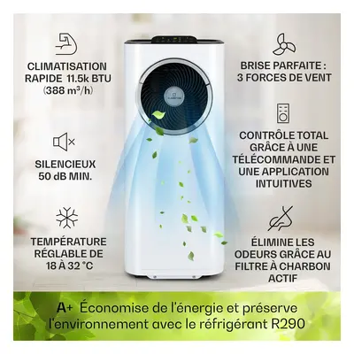 Klarstein Kraftwerk Eco Smart Climatiseur 3-en-1 500 BTU Contrôle par application Télécommande