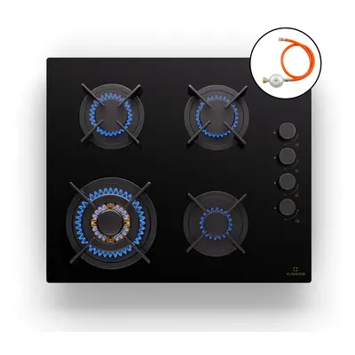 Klarstein Goldflame table de cuisson a gaz feux autonome gaz naturel/gaz propane en acier inoxyd