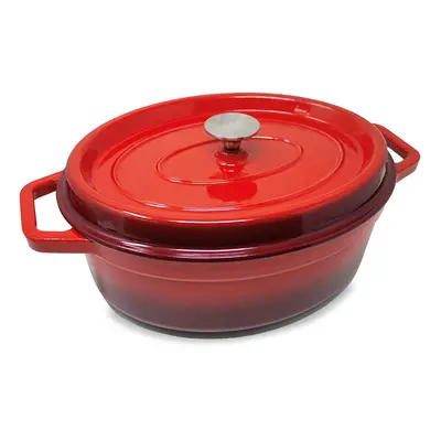 Klarstein Podolica sauteuse 5,5 litres Casserole en fonte émaillée ovale deux poignées