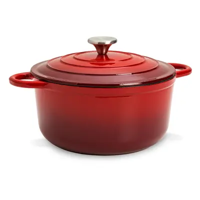 Klarstein Podolica sauteuse 3,9 litres Casserole en fonte émaillée ronde deux poignées