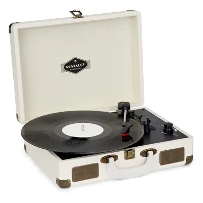 Nostalgy by auna Peggy Sue Lecteur vinyles rétro LP USB AUX Aspect creme/laiton