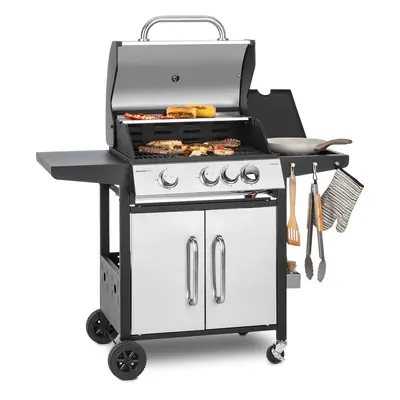 Klarstein Tomahawk 3.1 Barbecue a gaz Bruleurs 3x3,6 kW + 2,7 kW x cm barbecue inox