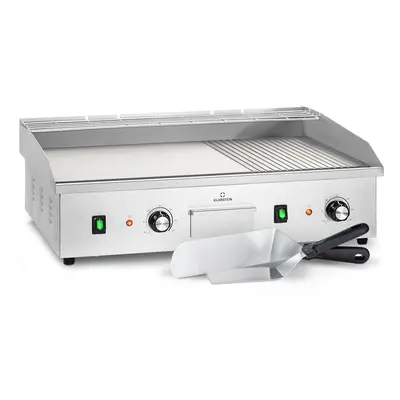 Klarstein Grillmeile Barbecue électrique Plancha 2x2200W Plaque de cuisson Acier inoxydable