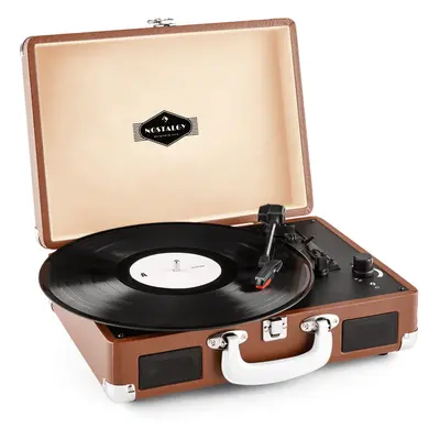 Auna Peggy Sue Platine vinyle rétro LP avec numérisation par USB -marron