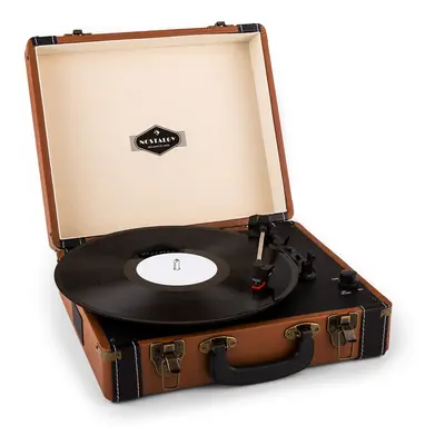 Auna Jerry Lee Platine vinyle look retro avec port USB numérisation -marron