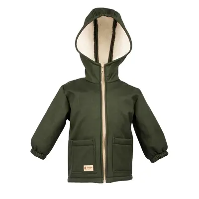 Veste softshell enfant avec un manteau d'agneau Monkey Mum® - Chasseur kaki 74/80