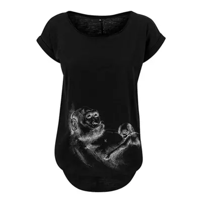 T-shirt d'allaitement Monkey Mum® noir - petit singe