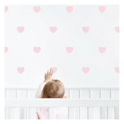 Coeurs rose poudré - stickers pour petites filles