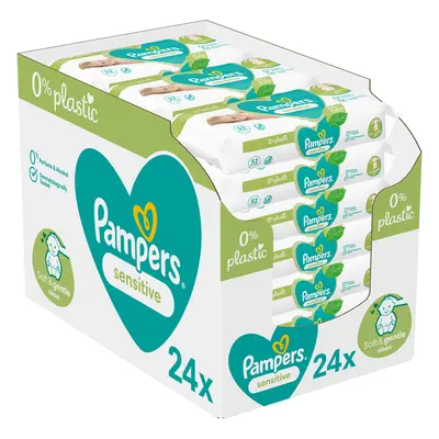 Lingettes humides PAMPERS Sensitive Sans plastique x pcs = pcs